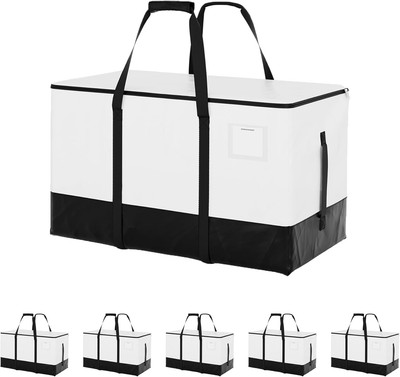 Storageworks 6 Pack Extra Large Lidded Storage Bins, Moving Bags with Lid, Heavy