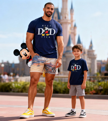 Disney Mickey Mouse T-Shirt Thumbs Up Best Dad Ever Father's Day Cotton Mens XL