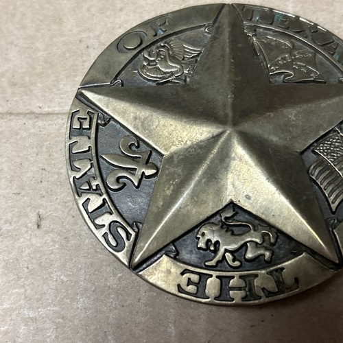 Hebilla de cinturón del estado de Texas latón macizo pozo de aceite Longhorn diseño de premio de colección metal - Imagen 2 de 13