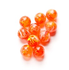 Vintage Orange Yellow and White Marbled Lucite Beads 10mm bds960H