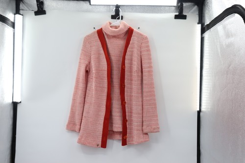 Vintage 1970s Knit Red Turtleneck Sweater and Top Set - Picture 4 of 9