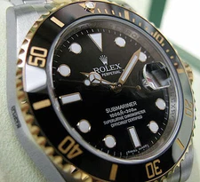Rolex Submariner 116613 Steel & Gold Black Ceramic Time Lapse Bezel 40mm
