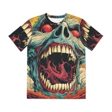 All Over Print Halloween Graphic T Shirt Art Tee Monster Retro Style Streetwear