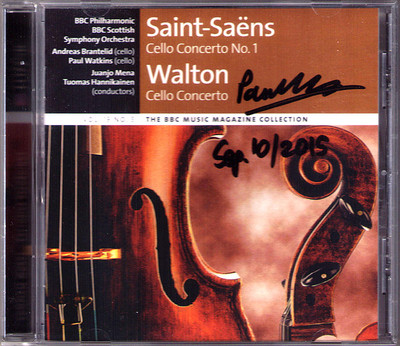 Paul WATKINS Signed WALTON SAINT-SAENS Cello Concerto Andreas BRANTELID MENA CD