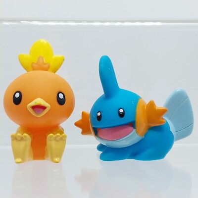 Torchic & Mudkip Pokemon Monster Kids Finger Puppet Figure BANDAI