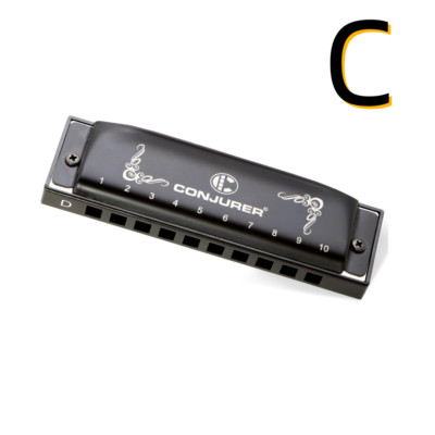 CONJURER Blues 10 Hole Harmonica for Beginner Professional Diatonic Harmonica