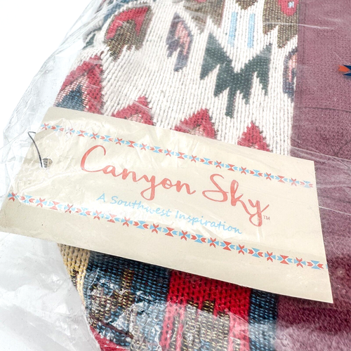 Canyon Sky Jacquard Southwest Pattern Weekender Duffel Bag NWT 18" x 13" - Picture 3 of 8