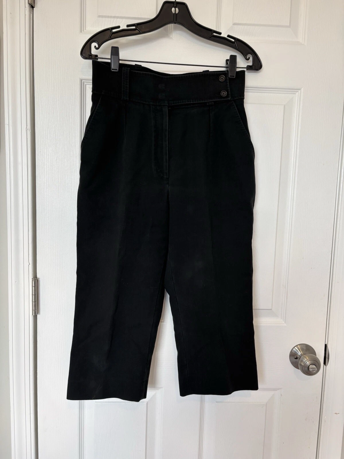 Pantaloncini corti CELINE 100% cotone nero lunghezza ginocchio culottes Y2K Vibes taglia 40 tasche