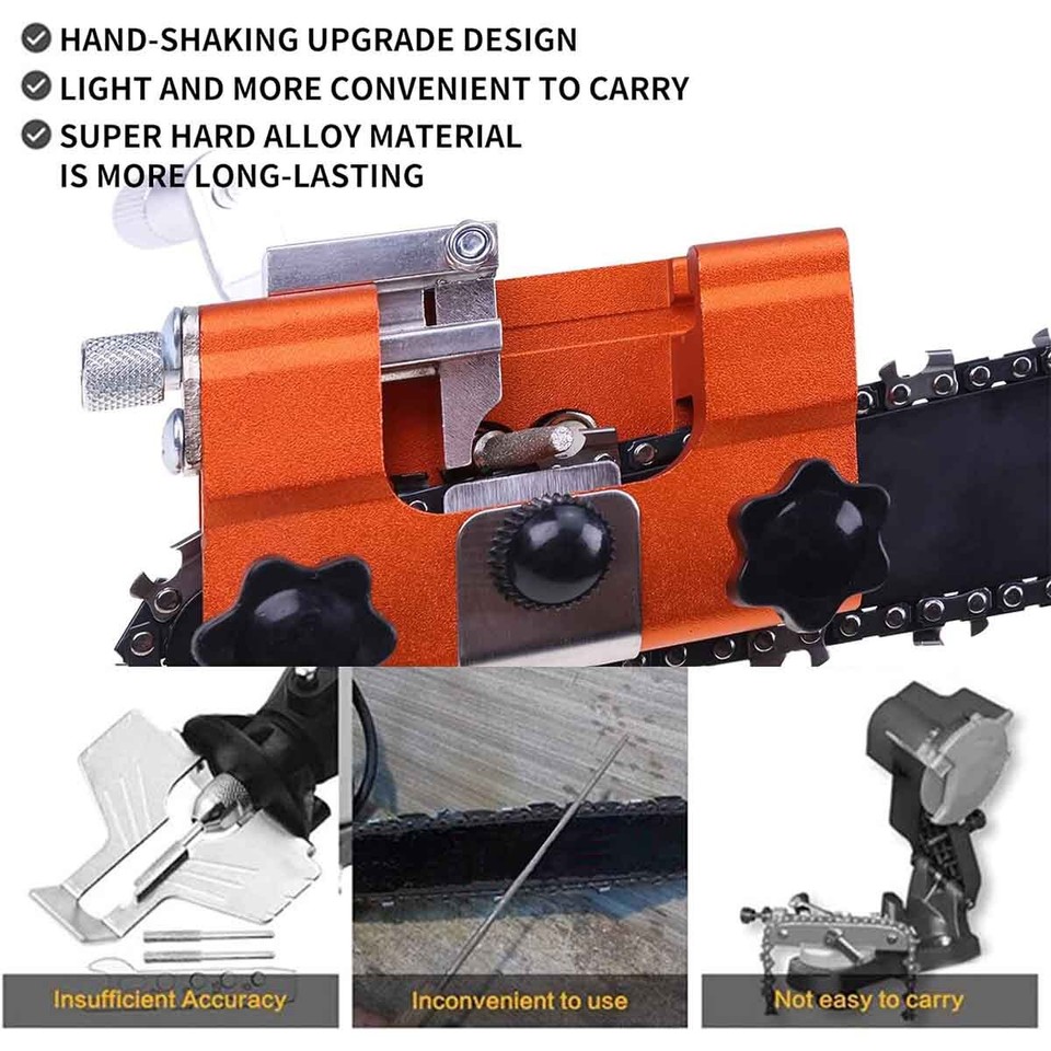 Chainsaw Chain Sharpening Jig Portable Hand Crank Sharpener Tool Set | eBay