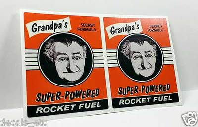 #ad Pair of 3.5quot; GRANDPA#x27;S ROCKET FUEL Vintage Style DECAL Sticker rat rod racing $4.78