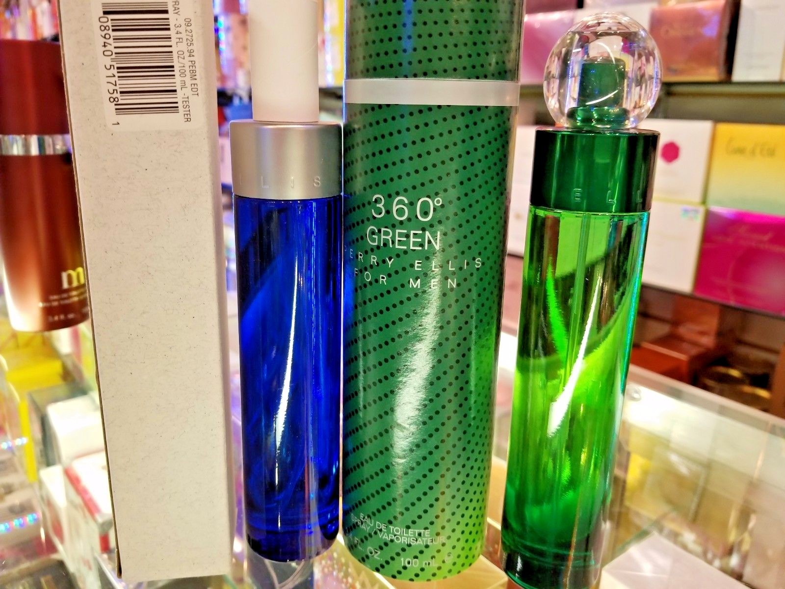 Perry Ellis 360 BLUE | GREEN for Men 3.4 oz 100 ml EDT Spray