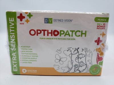 OPTHOPATCH Color Your OWN Patch | Extra Sensitive Adhesive Eye Patches 70 Pack