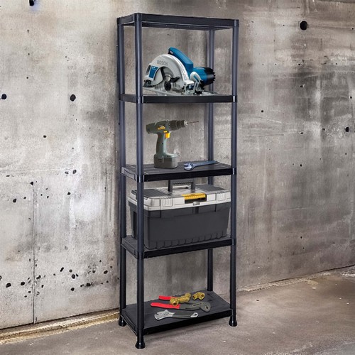 5 Tier Plastic Shelving Unit Storage Racking Shelves Home Garden Garage Shed - Picture 7 of 8
