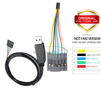 Original 6Pin 1M FTDI FT232RL USB auf TTL RS232 Seriell Adapter Kabel für Arduino