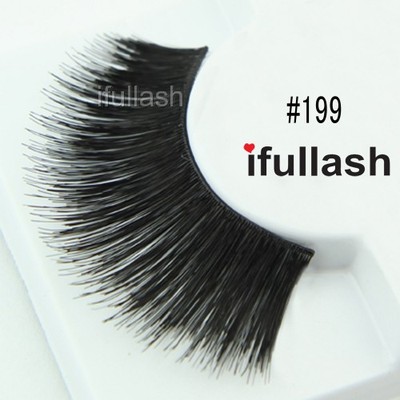 #199  6 or 12 pairs of ifullash 100% human hair Eyelashes- BLACK