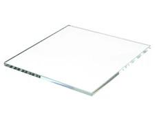 4" Square Glass Tile - 2 Flat Sides - Clear Glass - Art Craft DIY - 4 Inch