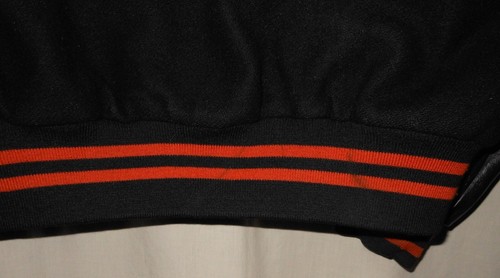 Vintage Baseball Jacket Holloway Varsity Leather Sleeve Chenille Patches Large - Picture 9 of 9