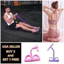 6-Tubes Foot Pedal Resistance Band Body Stretch Pull Puller Rope Yoga Exercise