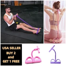 6-Tubes Foot Pedal Resistance Band Body Stretch Pull Puller Rope Yoga Exercise