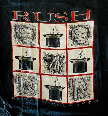 Vtg Rush Presto Vintage Tour T Shirt Large L Vintage Concert Peart