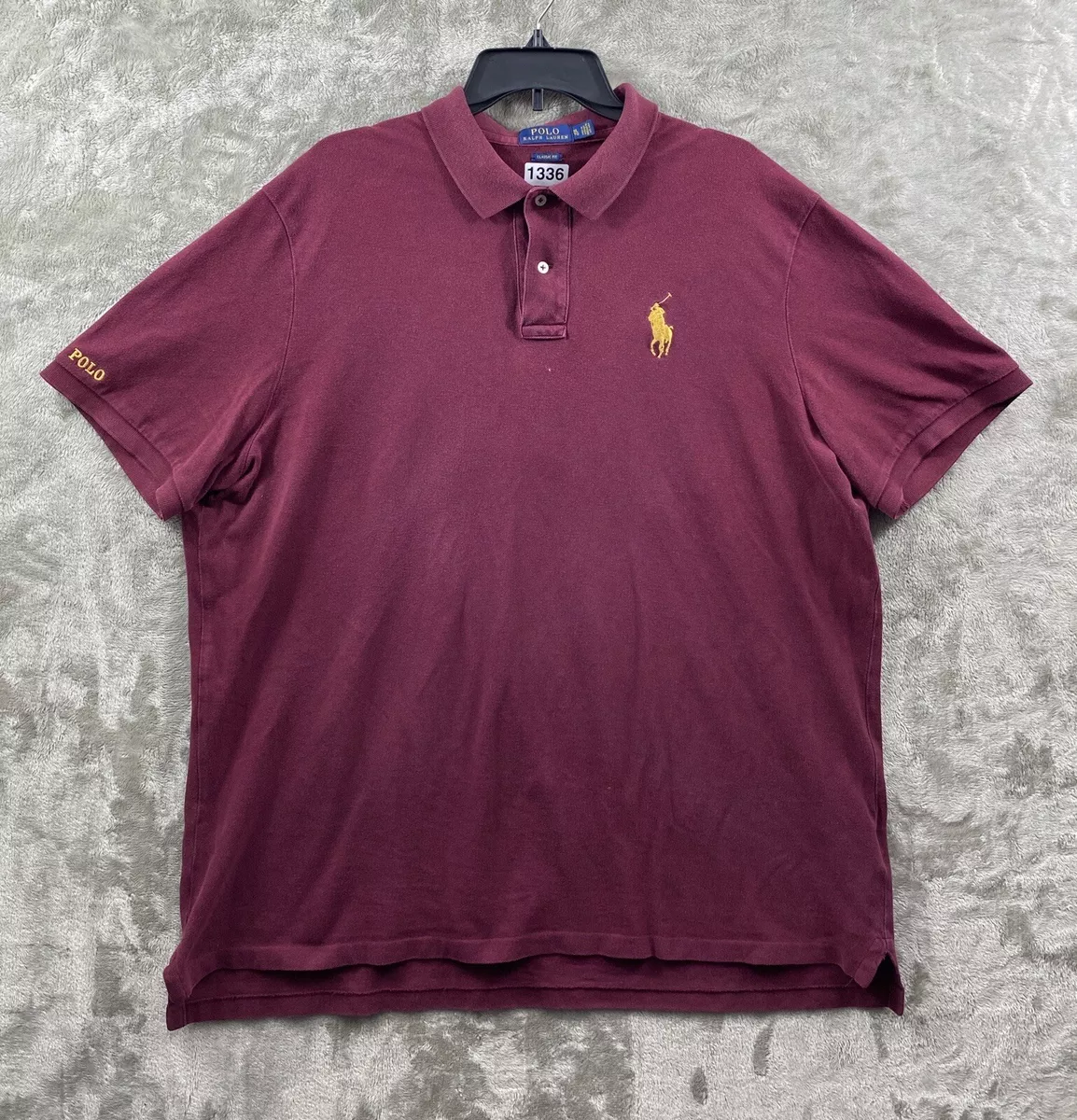 Red and gold ralph lauren polo shirt hotsell
