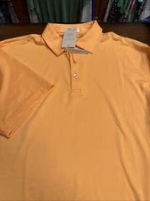 Peter Millar Mens Orange Solid Performance Polo Mens Size L  No Logo NWT