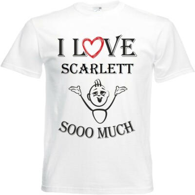 T-Shirt I Love Scarlett für Damen Herren und Kinder ... in der Farbe Weiss