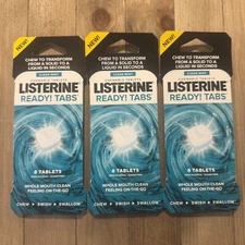 (3) Listerine Ready Tabs Clean Mint, 8 Tablets/Pack, 24 Tabs Total