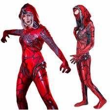 Red Venom Spider-Gwen Jumpsuit Lady Carnage Stacy Cosplay Costume Xmas Halloween
