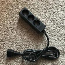 Well Shin 1.5M 16AWG Euro Schuko Cee 7/4 3-Outlet Strip Adapter to IEC 320 C20