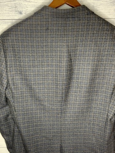 Men's Roundtree & Yorke Sport Coat Wool 2 Button Blue Gray Black Check Size 46 L - Picture 6 of 10