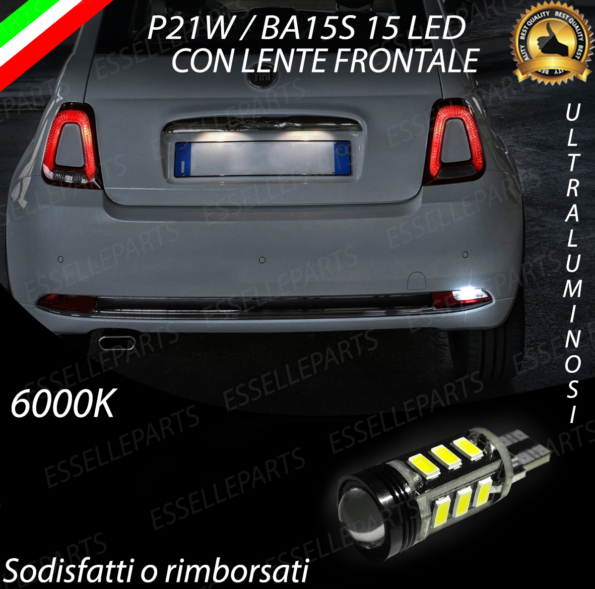 Lampada Retromarcia 13 Led T15 W16W Canbus Per Fiat Panda Cross