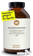 SUNDAY NATURAL® Magnesiumcitrat Kapseln - 365 – 345.1 g (1er Pack)