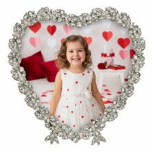 Heart Shaped Wedding Picture Frames for Couple - Beaded Crystal 4x4 Picture F...