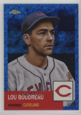 2022 Chrome Platinum Anniversary Blue Mini-Diamond Refractor Lou Boudreau 0nr3