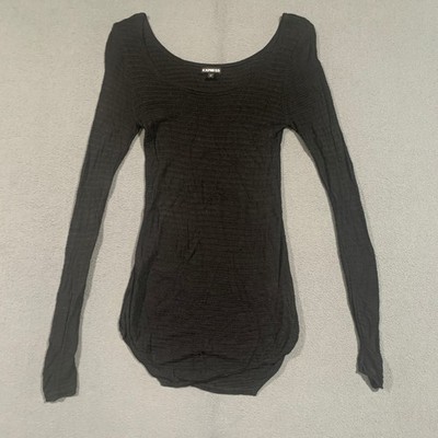 Express Womens S Black Goth Edgy Y2K Open Knit Coquette Tunic OR Micro Dress