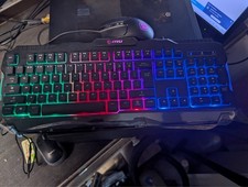 MSI Forge GK100 Combo   Gaming RGB Keyboard  Mouse Set, 19-Key Anti-Ghosting,