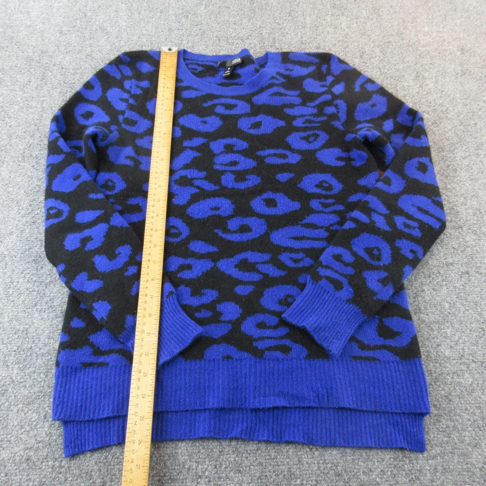 Suéter Aqua Cashmere Mujer Pequeño Estampado Leopardo Pullover Suave Cálido Tejido Acogedor Foto 4 de 4