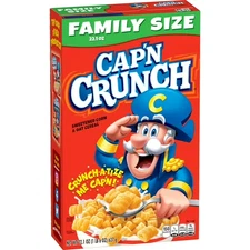 Cap'n Crunch Cereal Sweetened Corn Oat, Original, 22.1oz Family Size Box
