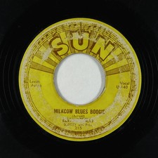 Elvis Presley 45 - Milkcow Blues Boogie - Sun 215 - original w/ 3 push marks!
