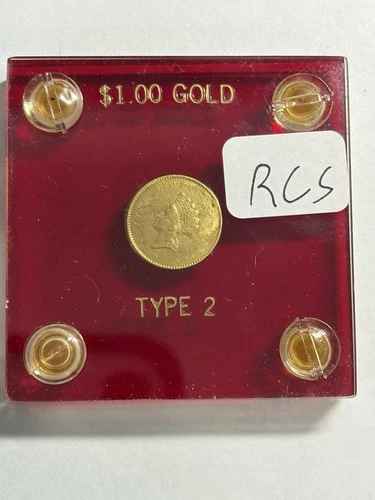 1855 Type 2 Indian Head Gold Dollar VF Detail Low Mintage