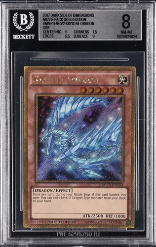 2017 YU-GI-OH! THE DARK SIDE OF DIMENSIONS #MVP1-ENGV2 KRYSTAL DRAGON BGS 8