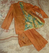 Vintage early 1960's Boys Orange Sharkskin Suit, Sandbrook by Sandess 32 B 25 W