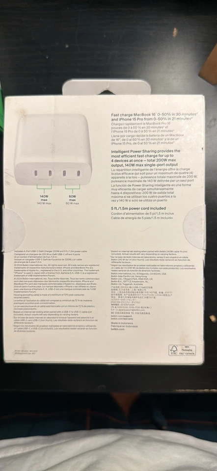 Belkin BoostCharge Pro Gan 4-Port Charger with USB-C Power Delivery - Image 2 of 3