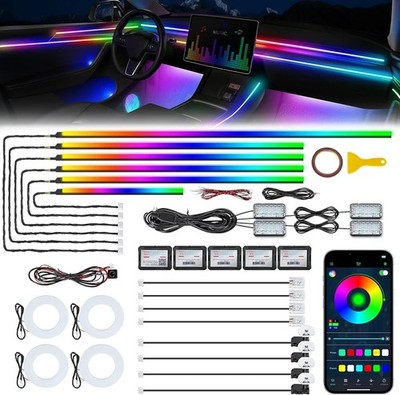 Dreamcolor RGB Car LED Interior Strip Kit 22in1 APP Music Sync 600LED 175in NEW