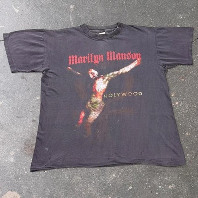 Marilyn Manson Holy Wood Guns God Government World Tour 2001 T Shirt XL VTG