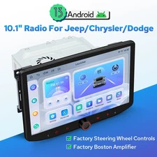 10.1" Car Stereo for Dodge Ram Jeep Wrangler Chrysler Android Radio w/ CarPlay 