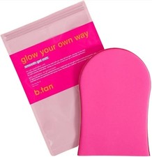 b.tan Glow Your Own Way Smooth Gel Self Tanning Mitt Reusable Pink NEW