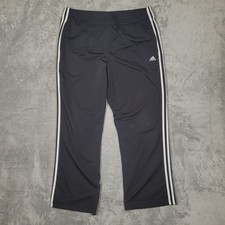 Vintage Adidas Track Pants Mens Medium 3 Stripe Black White 2004 Y2K