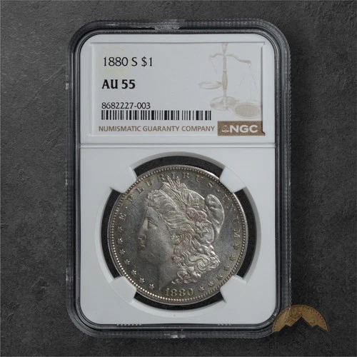 1880-S Morgan Silver Dollar $1 - NGC AU55 - San Fransisco